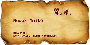Medek Anikó névjegykártya